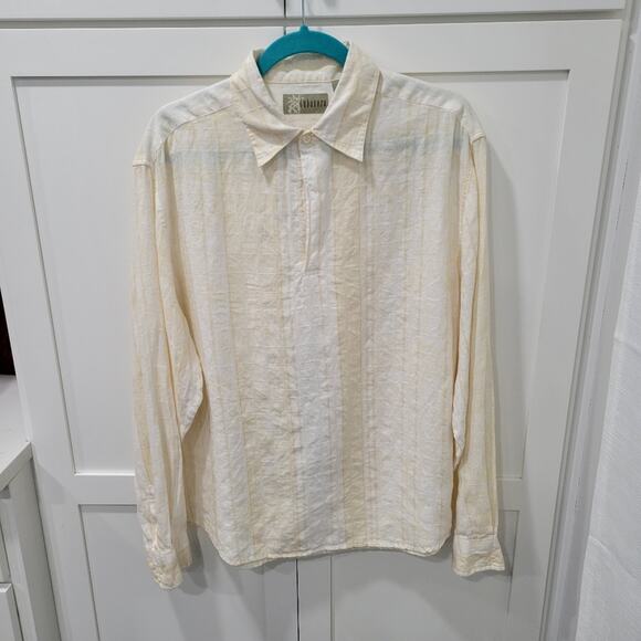 Cubavera Linen Collared V neck Tunic Top Size Large - Picture 2 of 8